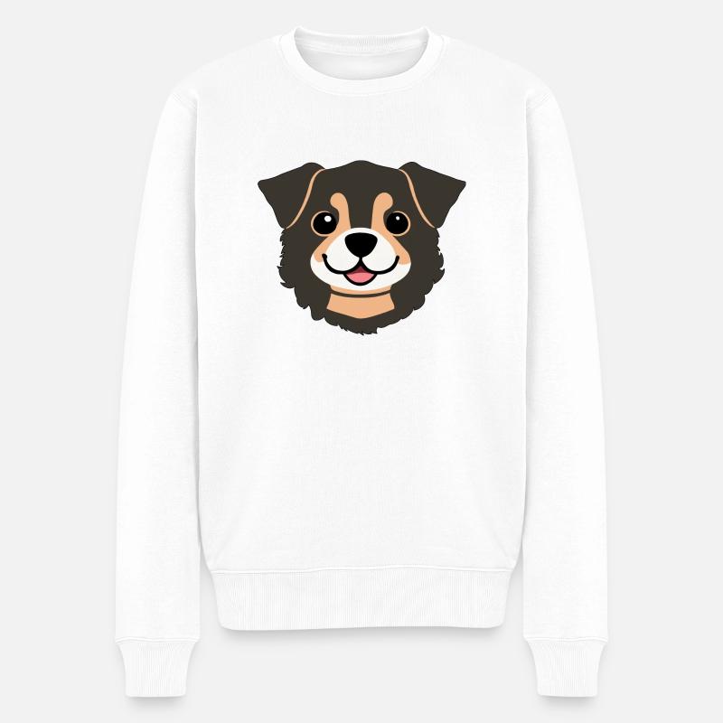 Süßer Hund - Männer Premium Bio Pullover - Weiß
