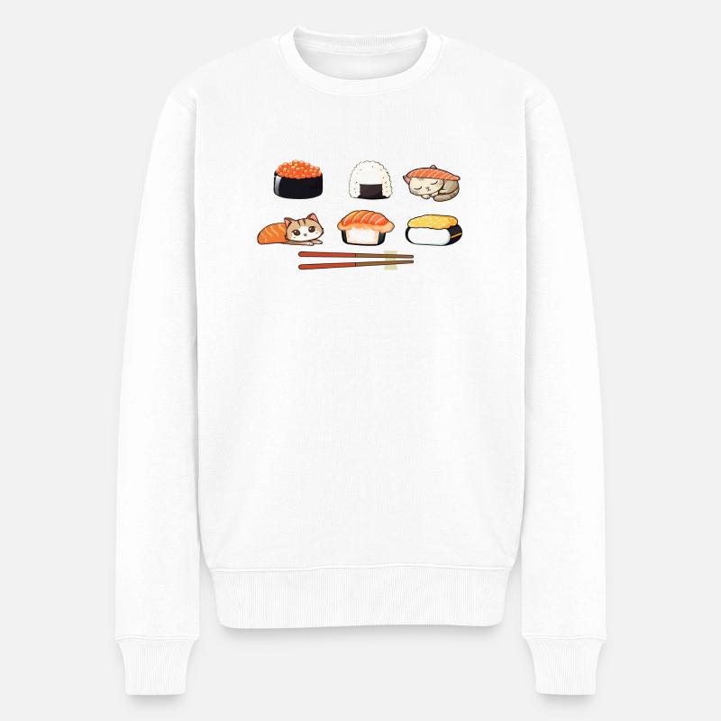 Sushi - Männer Premium Bio Pullover - Weiß