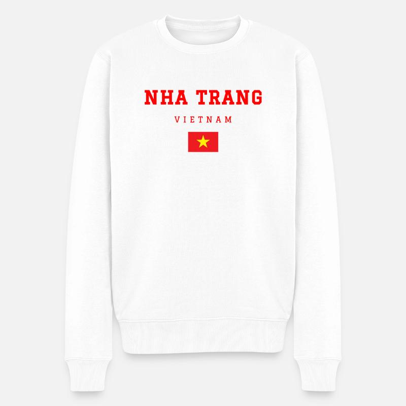 Nha Trang Vietnam - Männer Premium Bio Pullover - Weiß