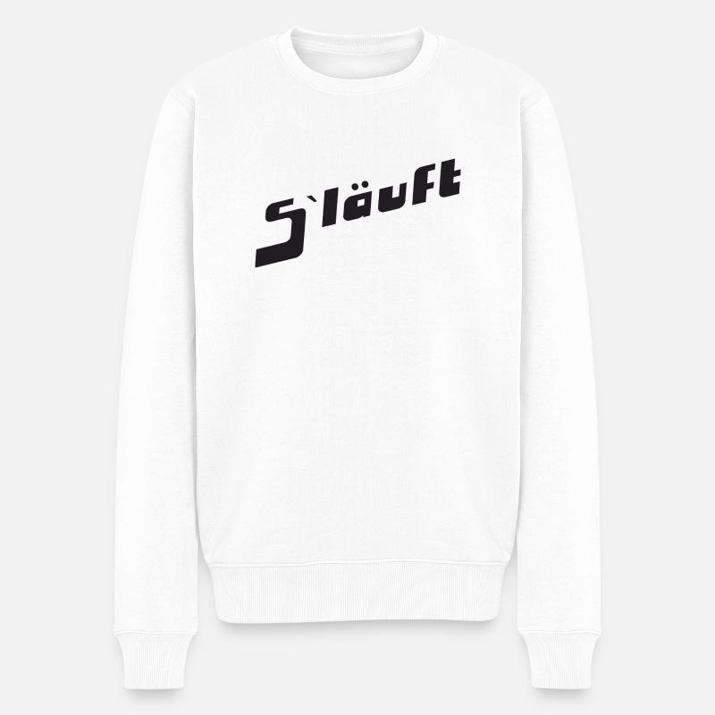 Läuft - Männer Premium Bio Pullover - Weiß