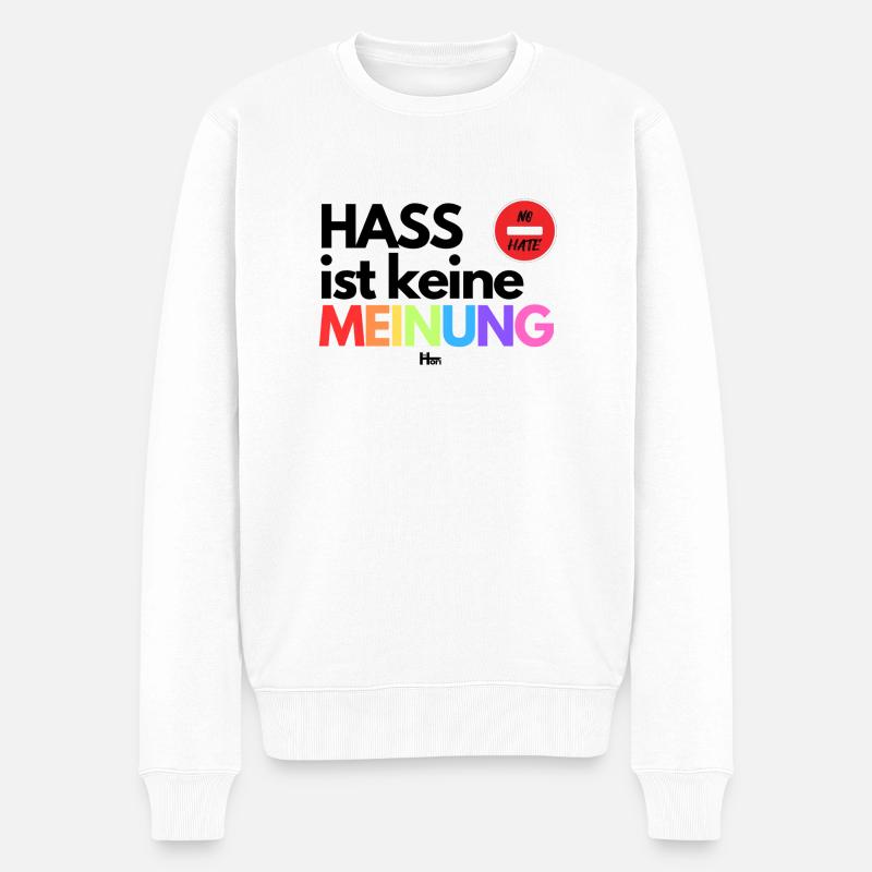 HASS ist keine MEI Facebook Post - Männer Premium Bio Pullover - Weiß