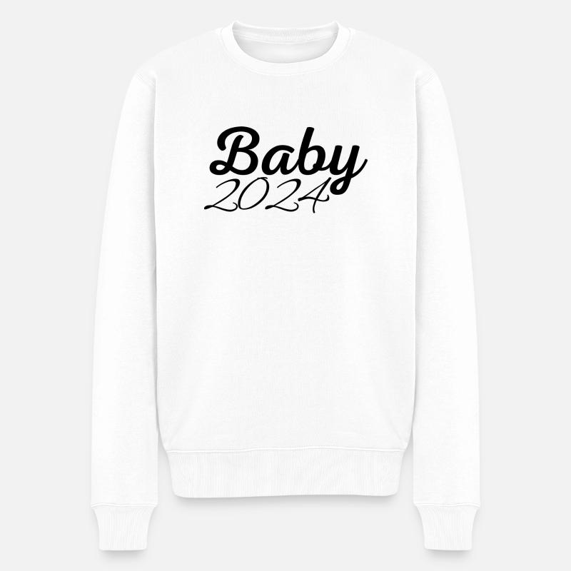 Baby 2024 - Männer Premium Bio Pullover - Weiß