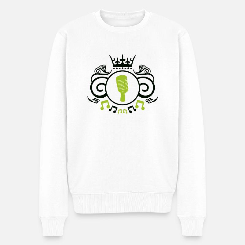 Microphone wappen - Männer Premium Bio Pullover - Weiß
