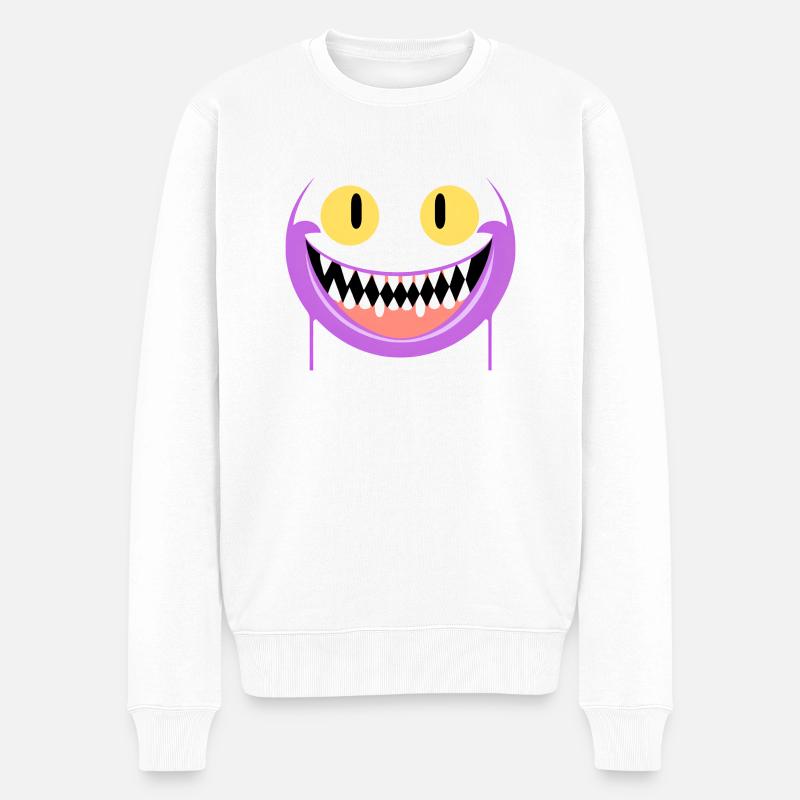Sourire effrayant - Pull Premium bio Homme - blanc