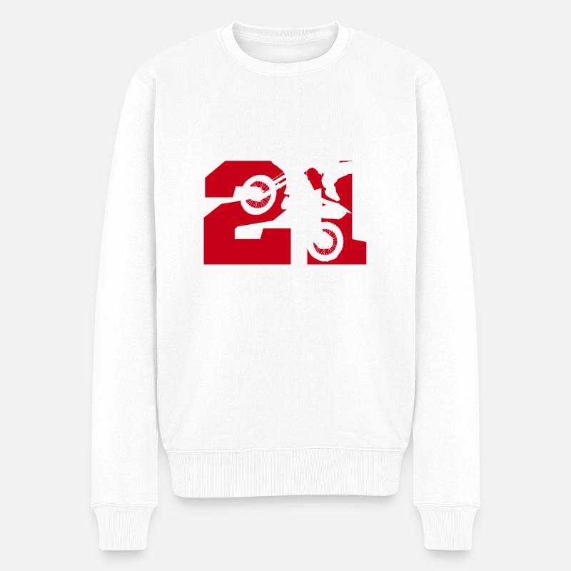 Moto 21 motard - Pull Premium bio Homme - blanc