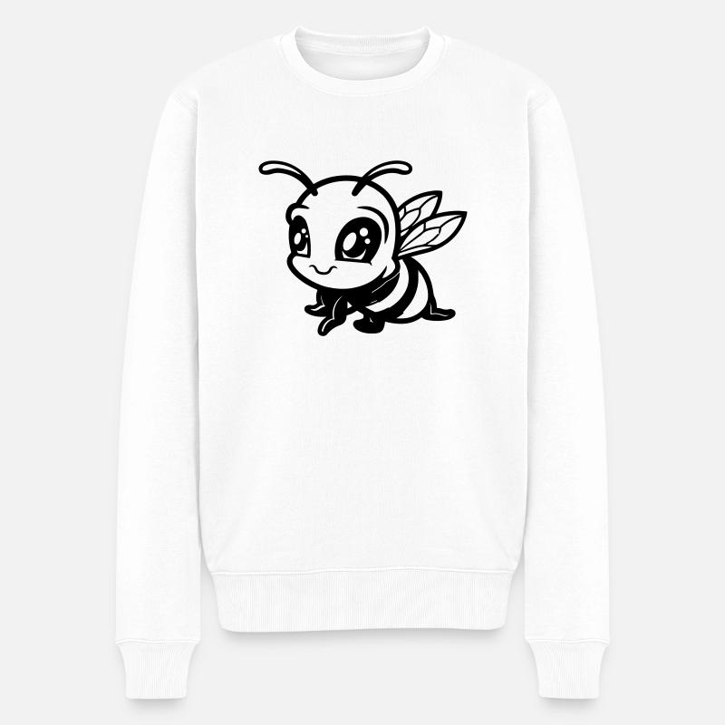 biene hummel comic - Männer Premium Bio Pullover - Weiß