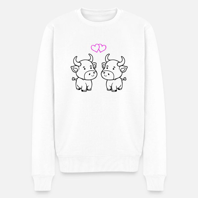 vache bébé amour - Pull Premium bio Homme - blanc