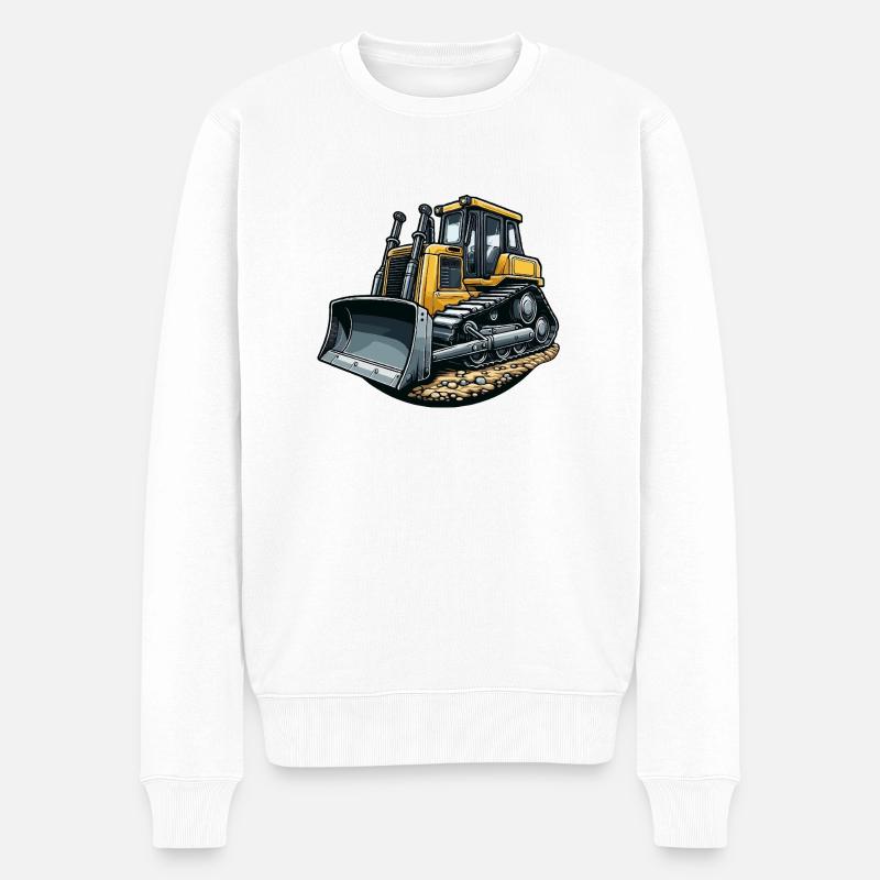 Bulldozer grand - Pull Premium bio Homme - blanc