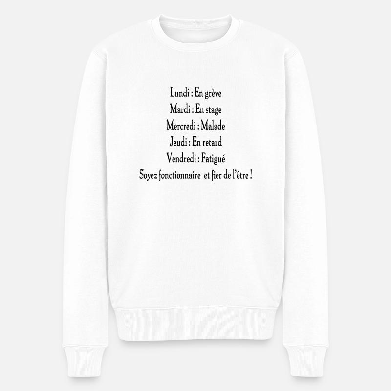 fonctionnaire - Pull Premium bio Homme - blanc