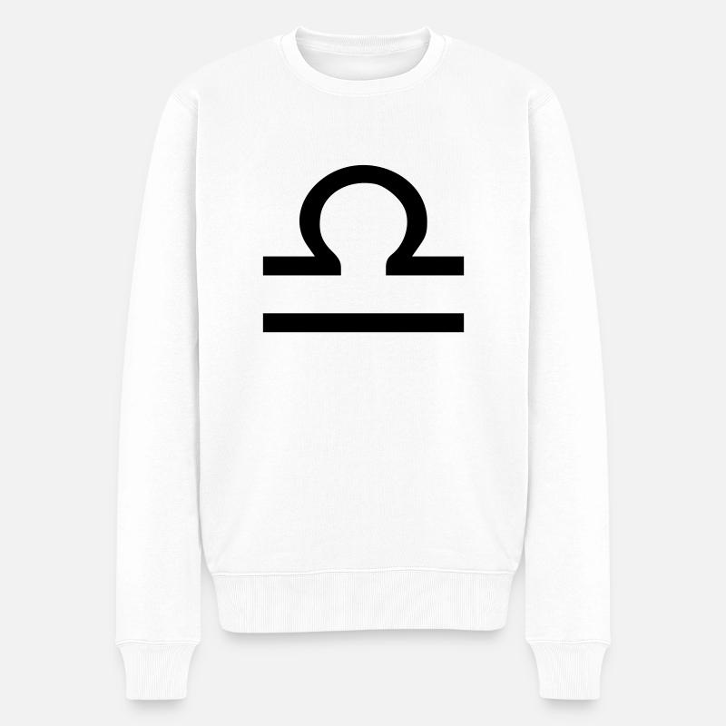 waage - Männer Premium Bio Pullover - Weiß