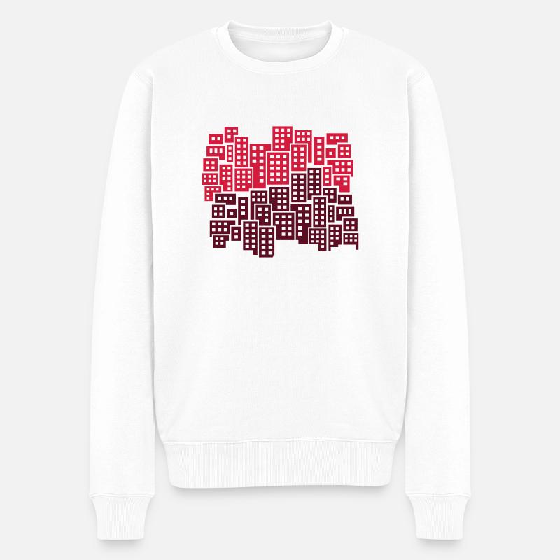 Stadt - Männer Premium Bio Pullover - Weiß