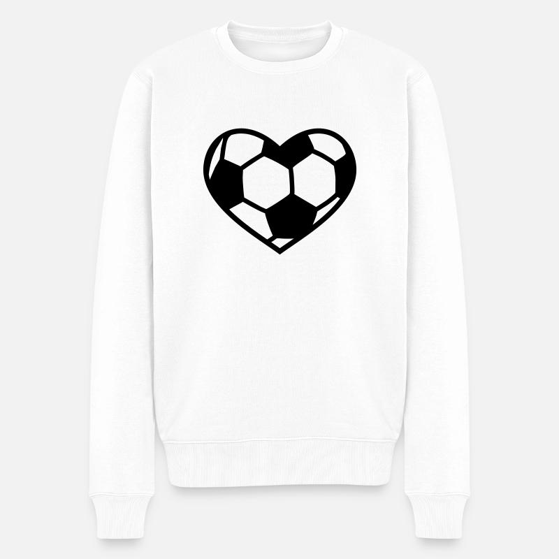 Fußball Herz - Männer Premium Bio Pullover - Weiß