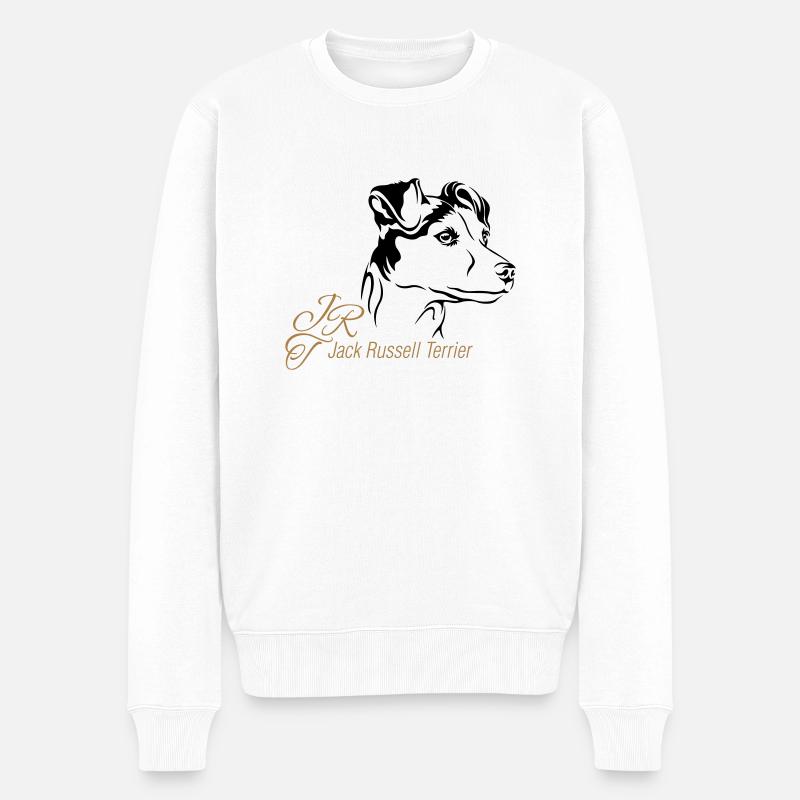 Jack Russell Terrier - Männer Premium Bio Pullover - Weiß