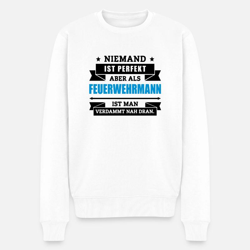 Funshirt Feuerwehrmann - Männer Premium Bio Pullover - Weiß
