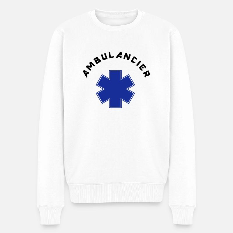 ambulancier logo - Pull Premium bio Homme - blanc