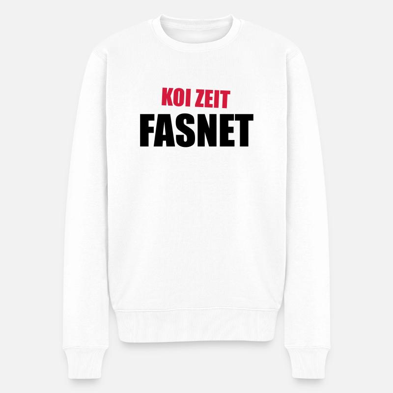 Koi Zeit Fasnet - Männer Premium Bio Pullover - Weiß