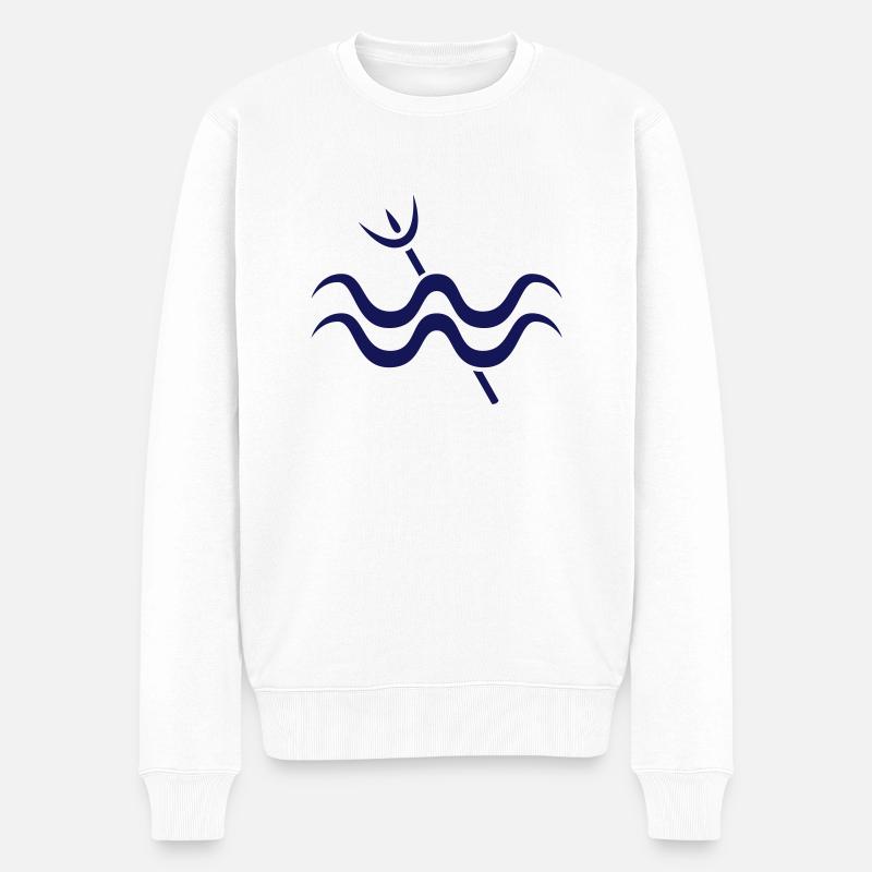 Wassermann - Männer Premium Bio Pullover - Weiß