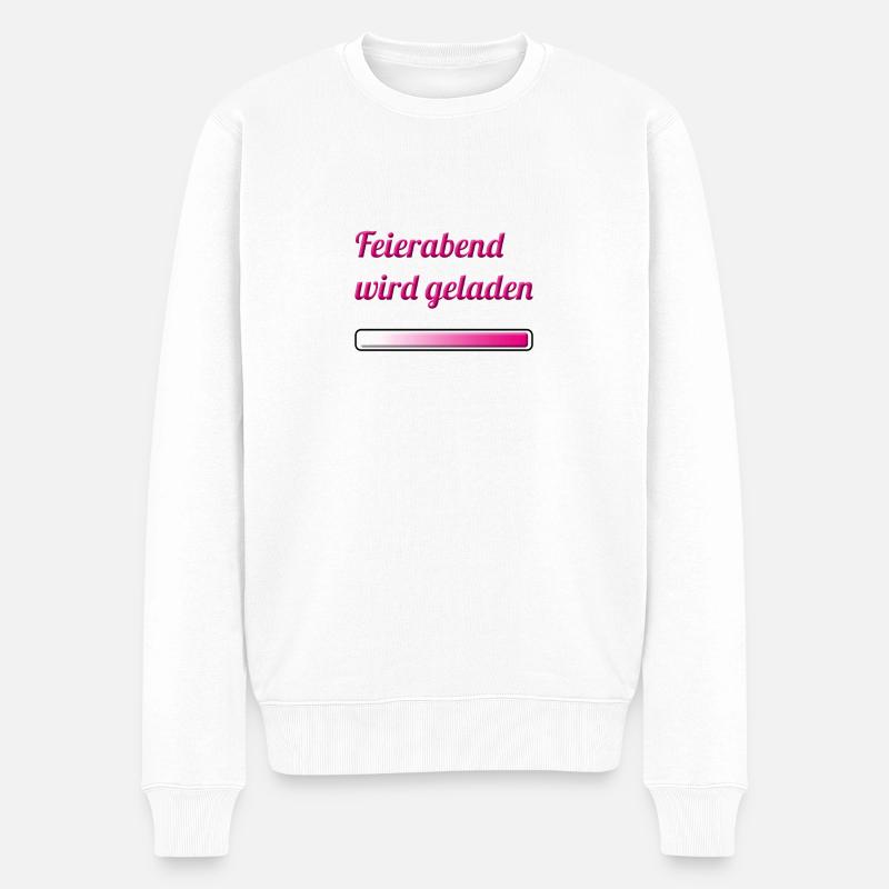 Feierabend wird geladen - Männer Premium Bio Pullover - Weiß