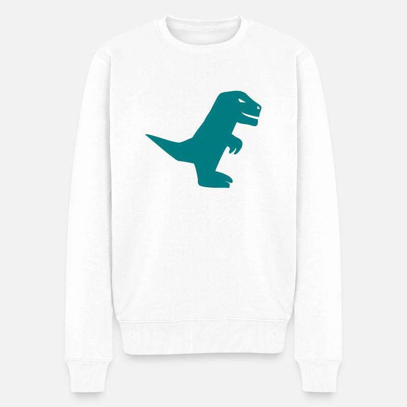 Dinosaurier Geschenk - Männer Premium Bio Pullover - Weiß
