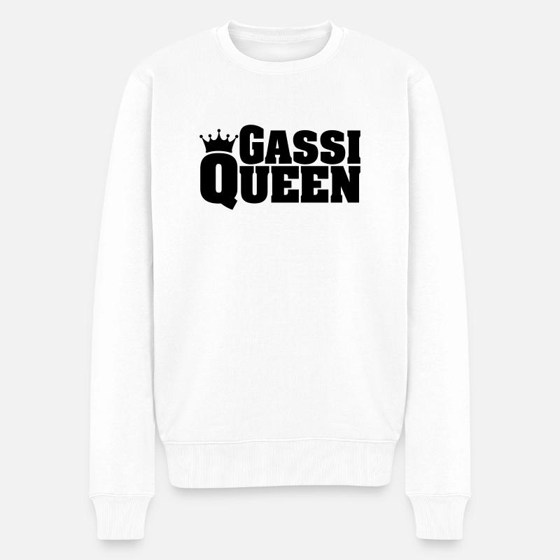 QUEEN GASSI - Pull Premium bio Homme - blanc