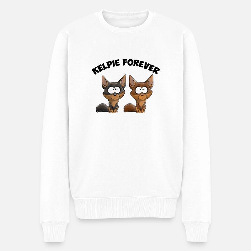 Kelpie für immer - Männer Premium Bio Pullover - Weiß