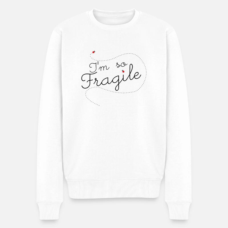 fragile - Pull Premium bio Homme - blanc