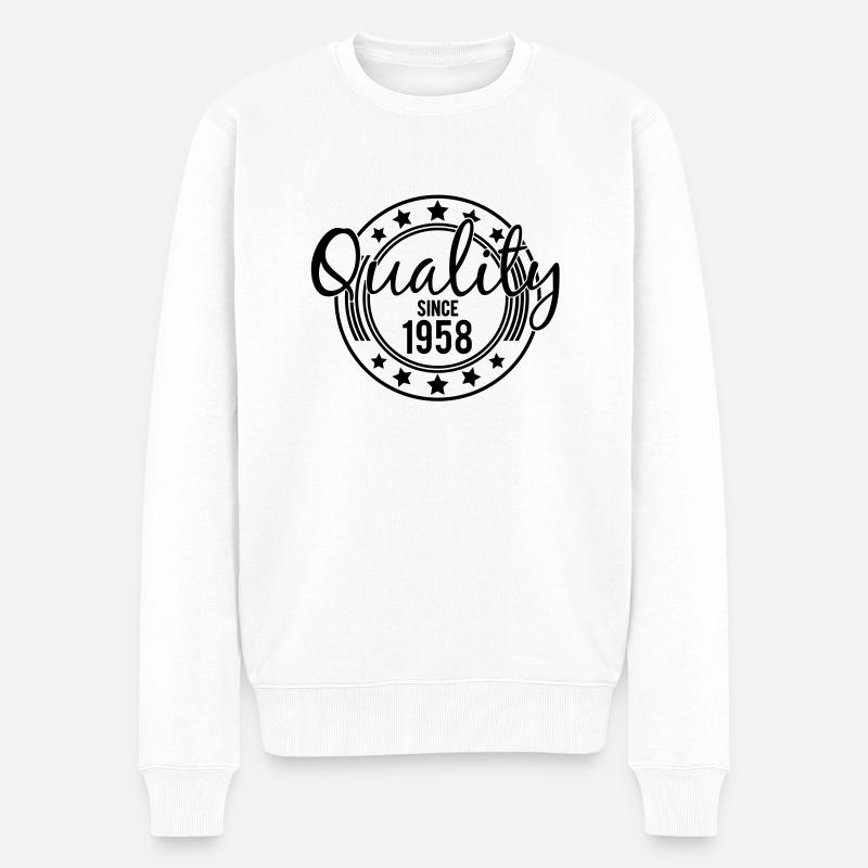 Birthday - Quality since 1958 (fr) - Pull Premium bio Homme - blanc