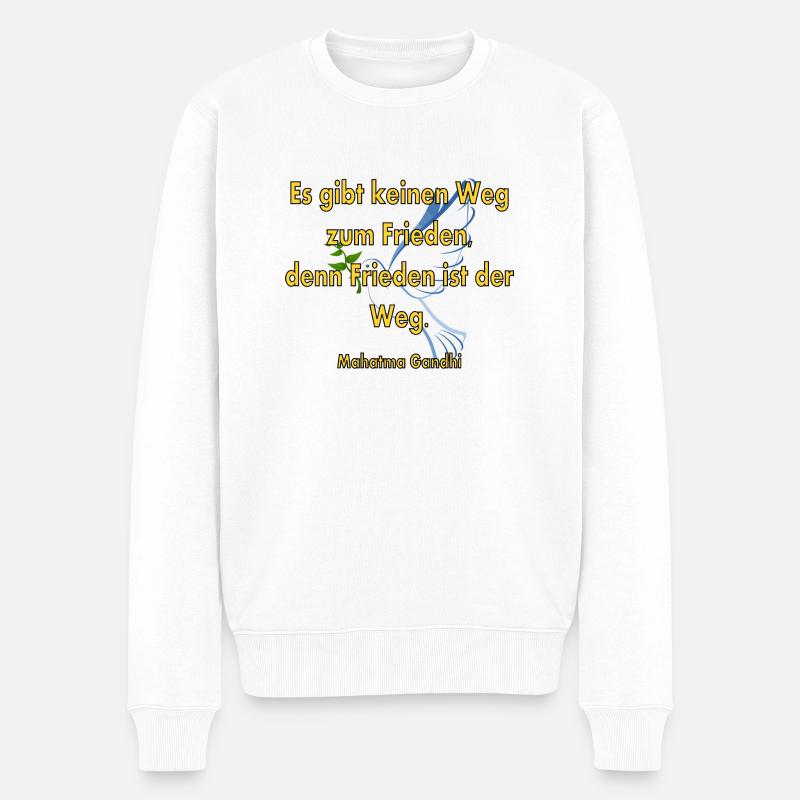 Friedensweg - Männer Premium Bio Pullover - Weiß
