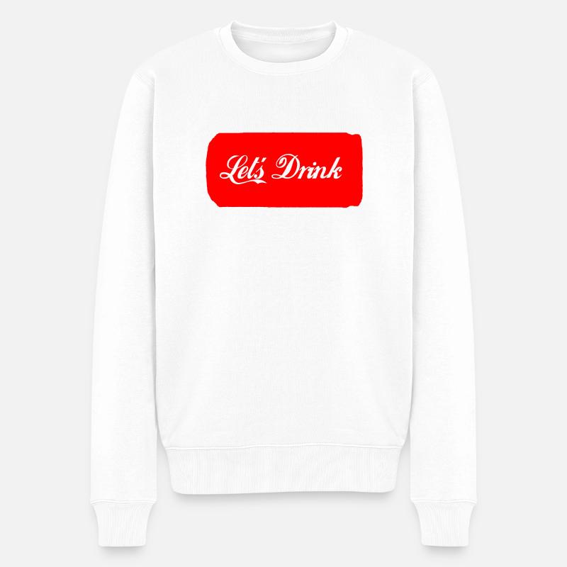 Let´s Drink rot - Männer Premium Bio Pullover - Weiß