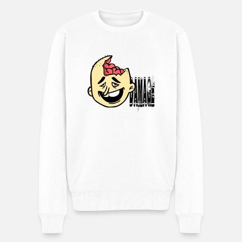 Stupide obstrue l'idiot - Pull Premium bio Homme - blanc
