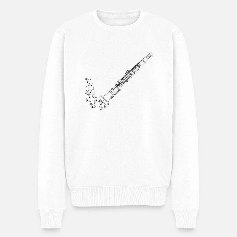 Clarinette - Pull Premium bio Homme - blanc
