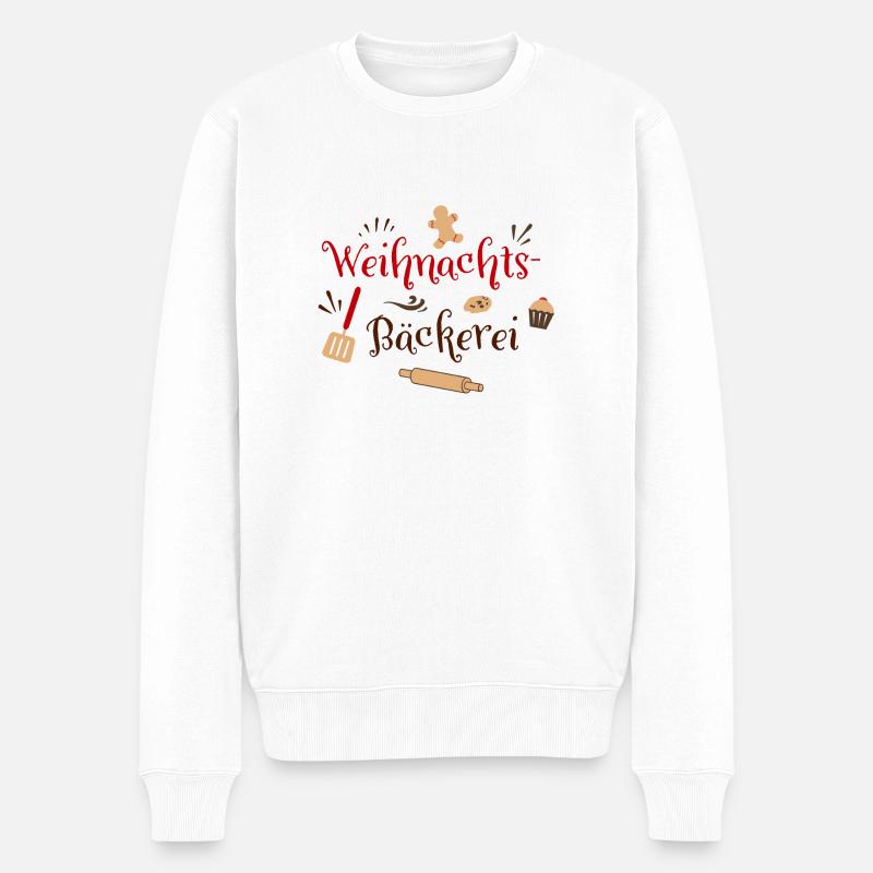Weihnachtsbäckerei - Männer Premium Bio Pullover - Weiß