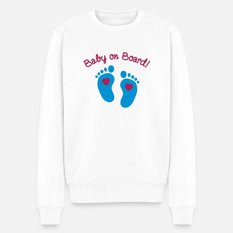 baby on board - Männer Premium Bio Pullover - Weiß