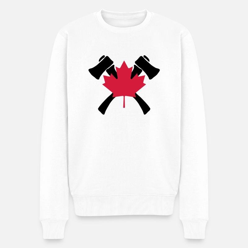Canada lumbering - Männer Premium Bio Pullover - Weiß
