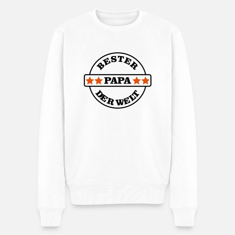Bester Papa der Welt - Männer Premium Bio Pullover - Weiß