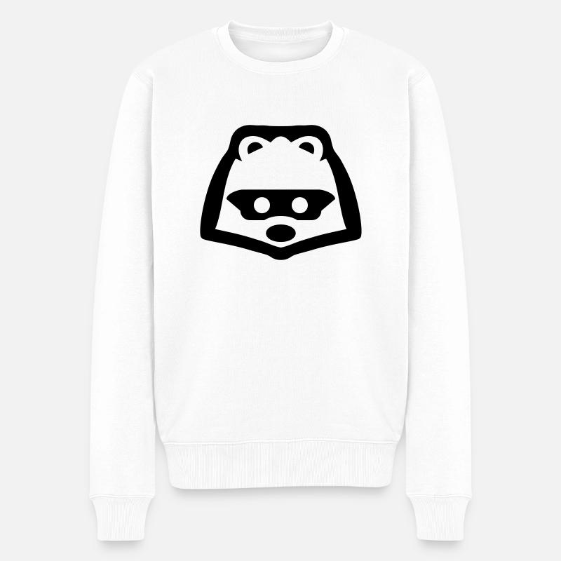 waschbaer - raccoon - Männer Premium Bio Pullover - Weiß