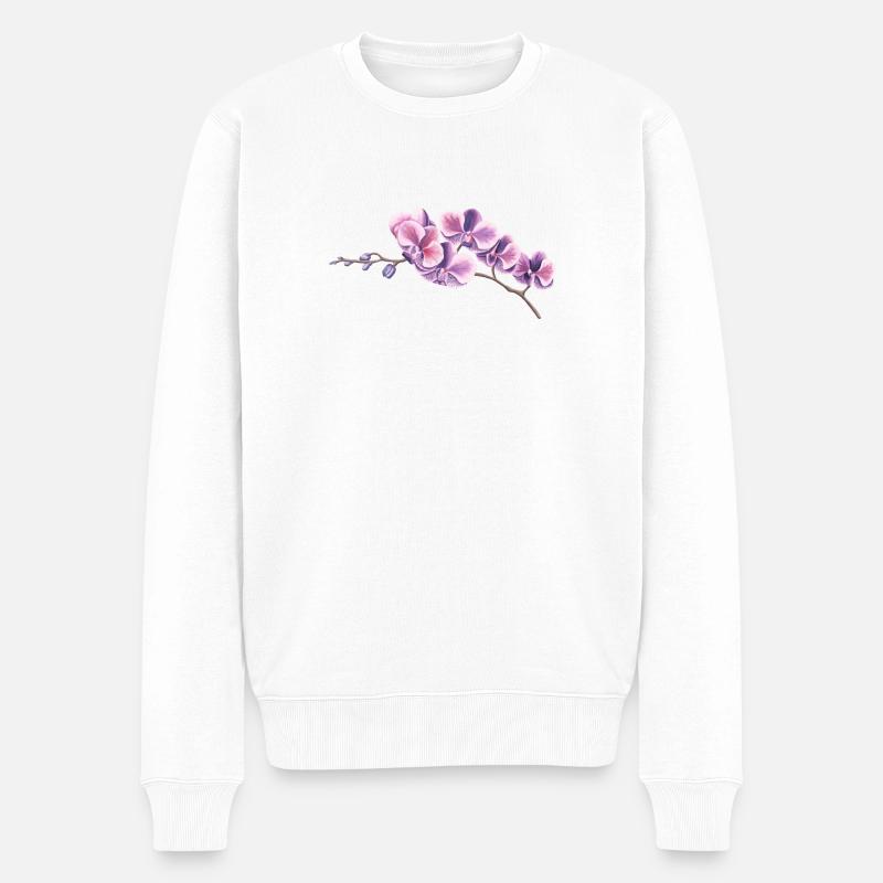 FLEURS - Pull Premium bio Homme - blanc