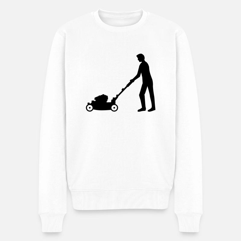 Rasenmäher - Männer Premium Bio Pullover - Weiß