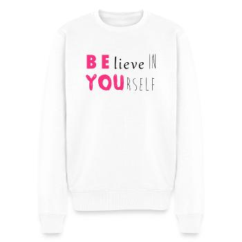 Be you - Männer Premium Bio Pullover - Weiß - Vorne - Thijin (182cm)