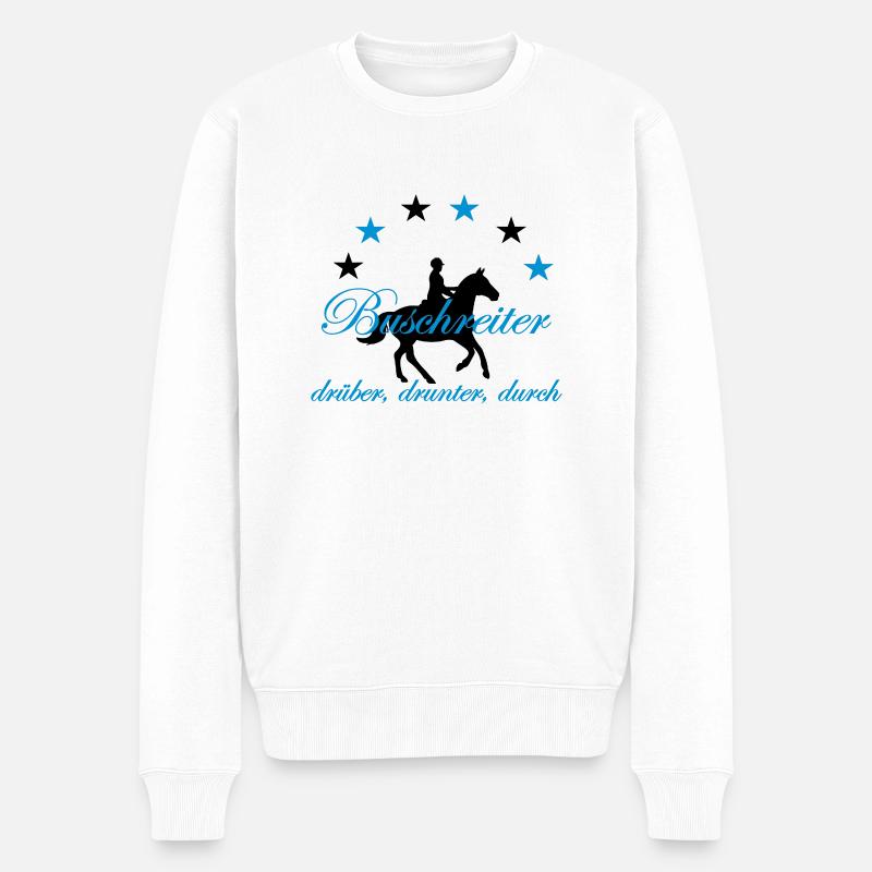 Buschreiter, drüber, drunter, durch - Männer Premium Bio Pullover - Weiß