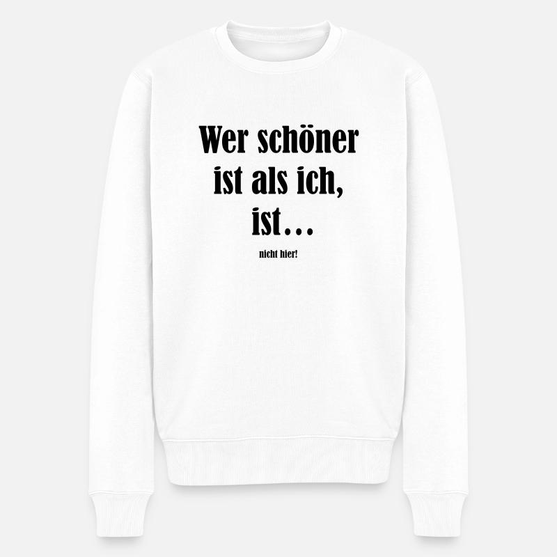 Wer_schoener_ist... - Männer Premium Bio Pullover - Weiß