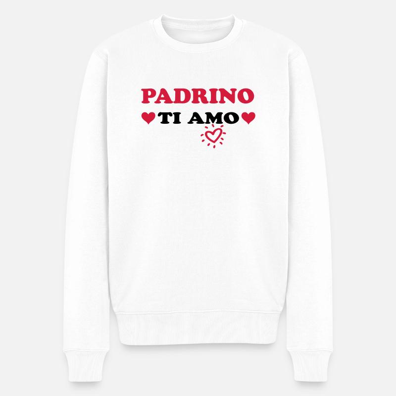 Padrino ti amo - Männer Premium Bio Pullover - Weiß