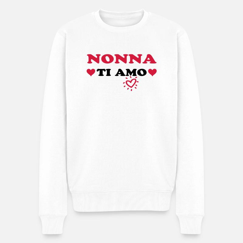 Nonna ti amo - Pull Premium bio Homme - blanc