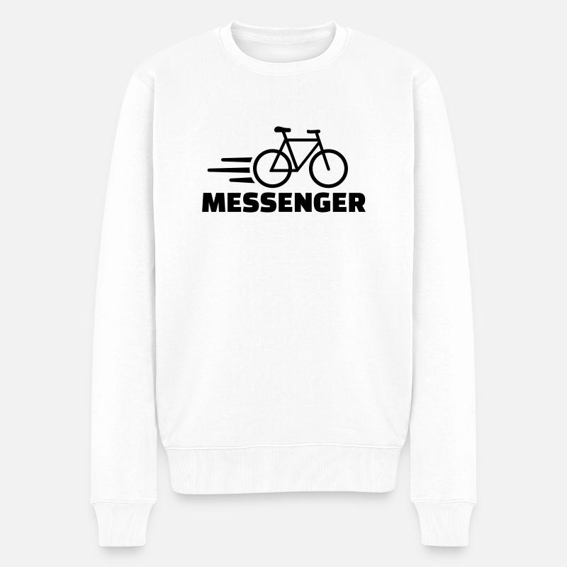Fahrradkurier - Männer Premium Bio Pullover - Weiß