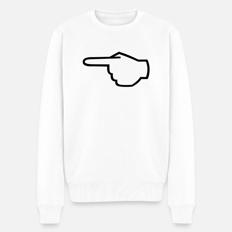 zeigefinger_01 - Männer Premium Bio Pullover - Weiß