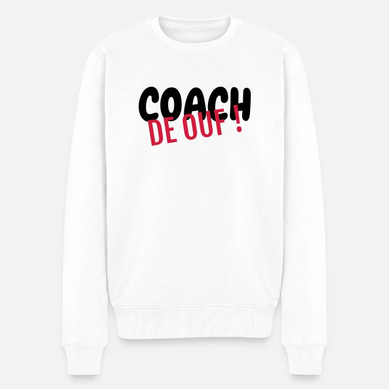 Coach / Coaching / Entraineur / Sport - Pull Premium bio Homme - blanc