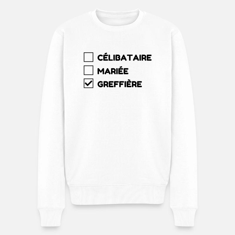 greffier / greffe / tribunal / justice / juge - Pull Premium bio Homme - blanc