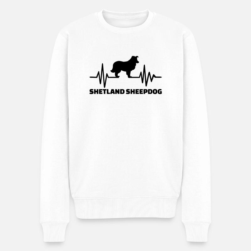 Shetland Sheepdog - Männer Premium Bio Pullover - Weiß