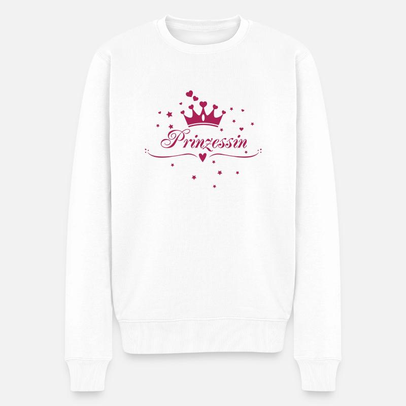 Prinzessin, JGA, Herzen, Krone, Junggesellinnen - Männer Premium Bio Pullover - Weiß