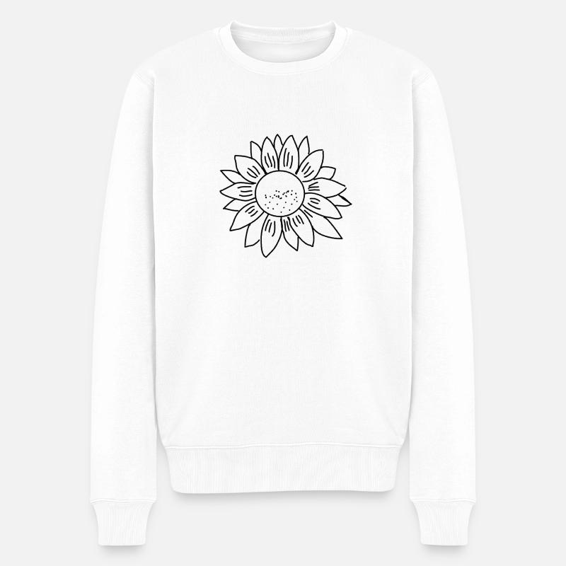Sonnenblume! - Männer Premium Bio Pullover - Weiß